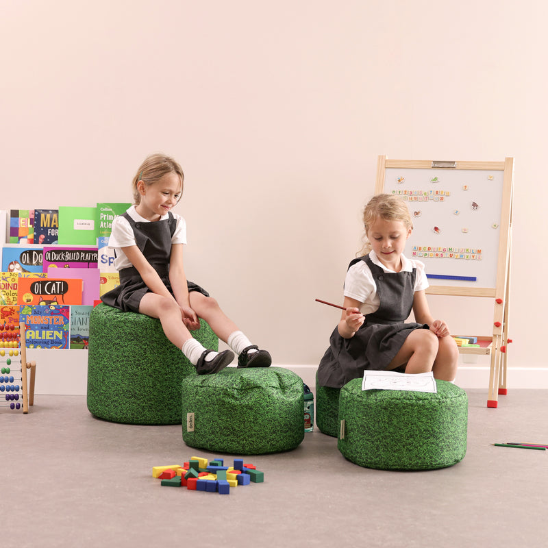 Grass Printed Stool Bean Bag Sets, Learning SPACE