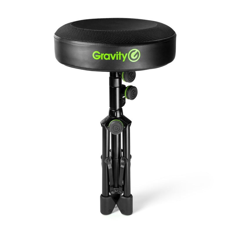 Gravity FD SEAT 1 Round Foldable Musician's Stool, Adjustable Height, Learning SPACE