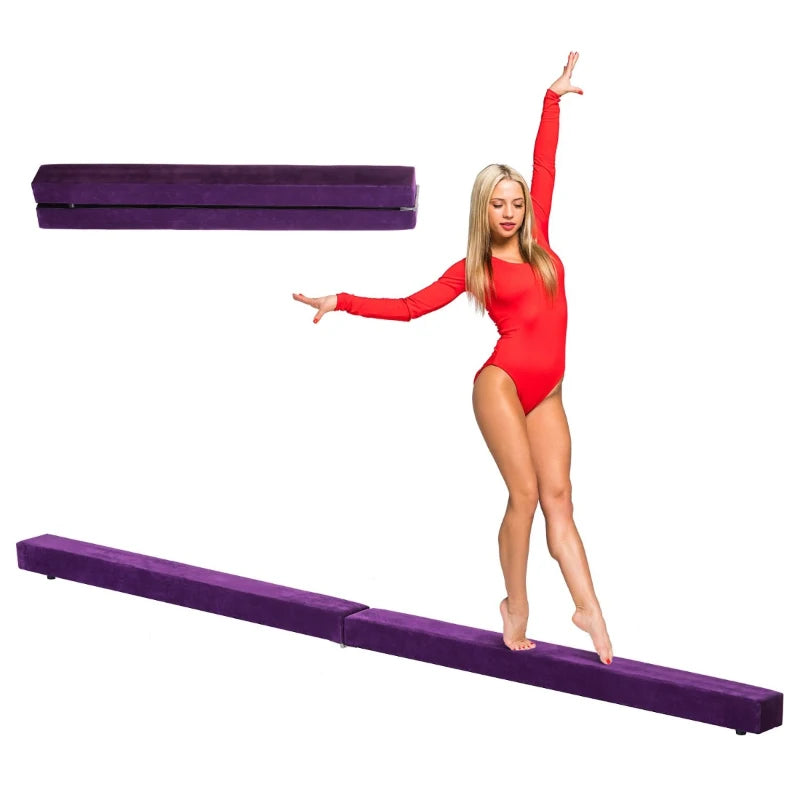 Gymnastics Folding Balance Beam, 2.4M 8FT Purple Learning SPACE