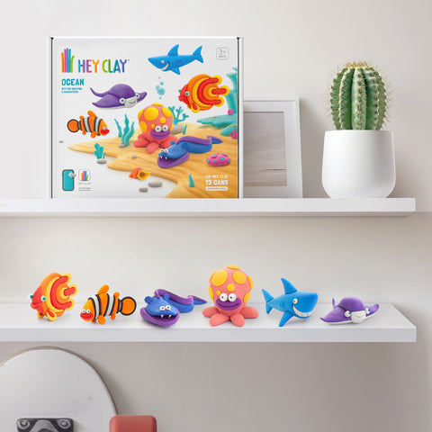 HEY Clay Modelling Set - Ocean-Air Drying Clay,Arts & Crafts,Craft Activities & Kits,Early Arts & Crafts,Hey Clay-Learning SPACE