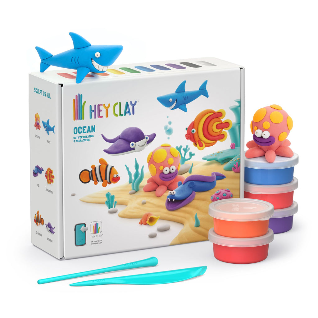 HEY Clay Modelling Set - Ocean-Air Drying Clay,Arts & Crafts,Craft Activities & Kits,Early Arts & Crafts,Hey Clay-Learning SPACE