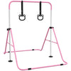 Adjustable Kids Gymnastics Bar with Rings-Balancing Equipment, Featured, Gross Motor and Balance Skills-Pink-Learning SPACE