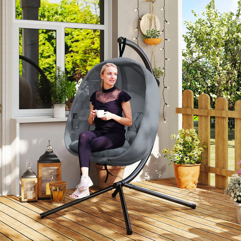 Hanging Egg Chair - Swing Hammock with Side Pocket, Learning SPACE