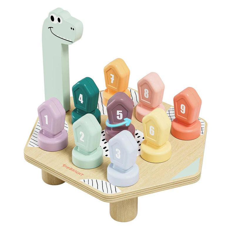 Happy Dino Twist Wooden Game, Learning SPACE