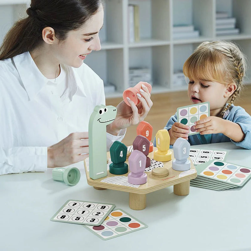 Happy Dino Twist Wooden Game, Learning SPACE