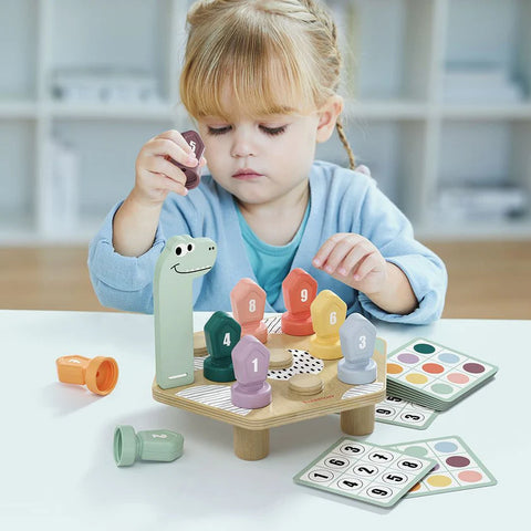 Happy Dino Twist Wooden Game, Learning SPACE