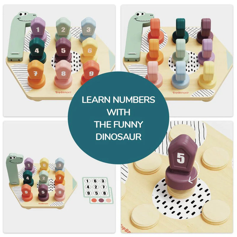 Happy Dino Twist Wooden Game, Learning SPACE