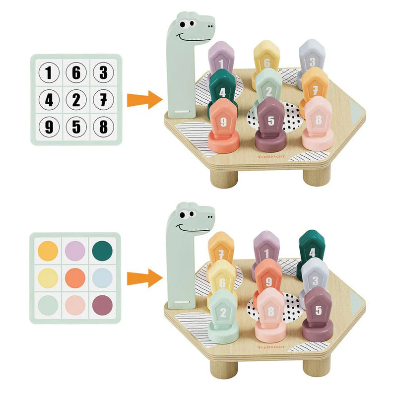 Happy Dino Twist Wooden Game, Learning SPACE