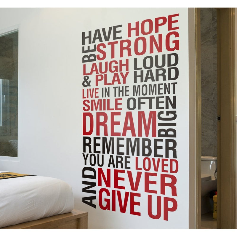 Have Hope and Be Strong Motivational Wall Sticker, Learning SPACE