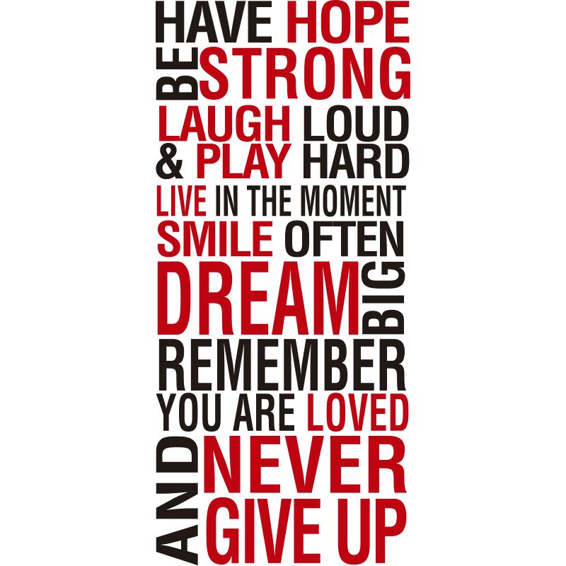 Have Hope and Be Strong Motivational Wall Sticker, Learning SPACE