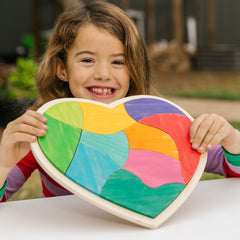 Heart Full of Colour Wooden Puzzle, Puzzles Learning SPACE
