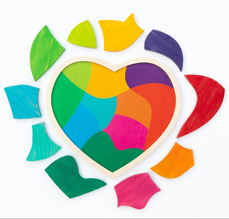 Heart Full of Colour Wooden Puzzle, Puzzles Learning SPACE
