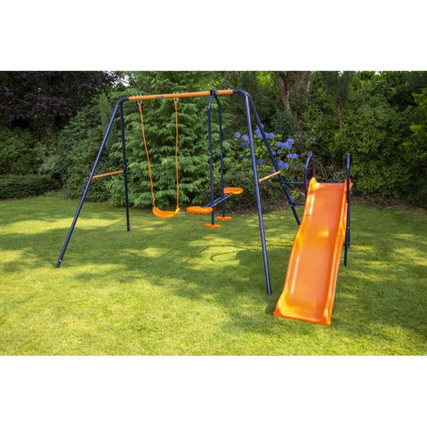 Hedstrom Saturn Multi-play Swing Set with Slide and Glider-Hedstrom, Outdoor Slides, Outdoor Swings, Seasons, Summer-Learning SPACE