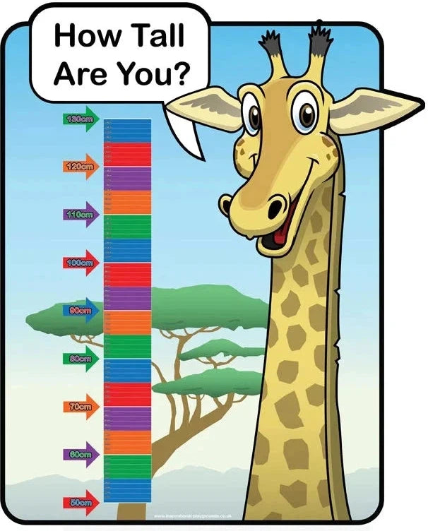 Height Chart - Giraffe Outdoor/Indoor Sign, Learning SPACE