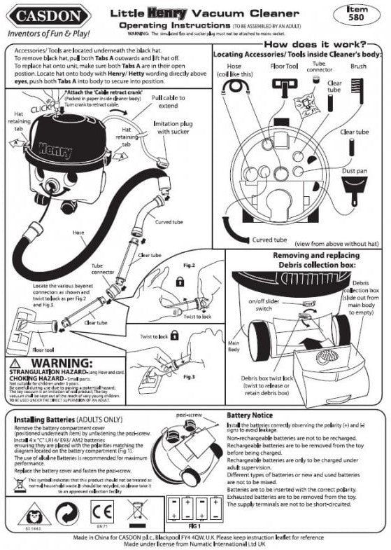 Henry Play Pretend Vacuum Cleaner, Learning SPACE