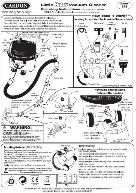 Hetty Play Pretend Vacuum Cleaner, Learning SPACE