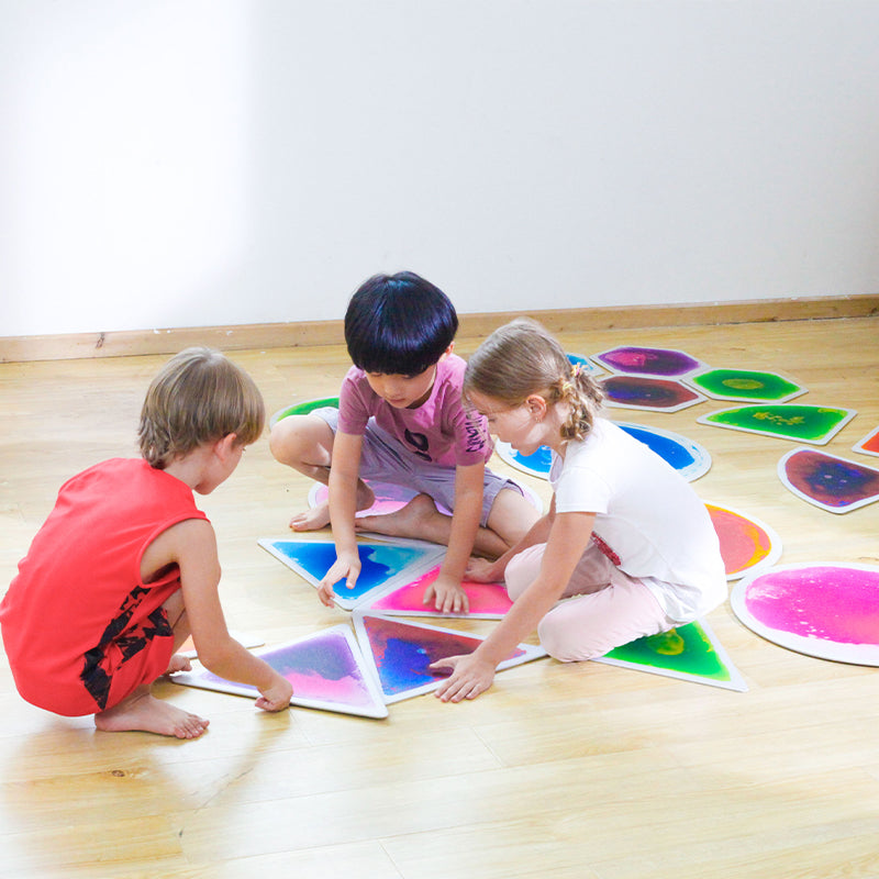 Hexagon Liquid Floor Tiles - Set of 4, Learning SPACE
