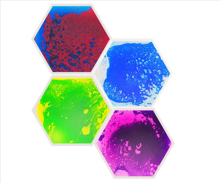 Hexagon Liquid Floor Tiles - Set of 4, Learning SPACE