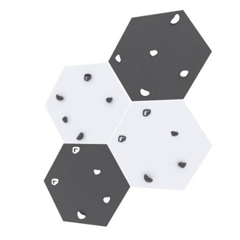 Hexagonal Indoor Climbing Wall-Additional Need,Gross Motor and Balance Skills,Helps With,Sensory Climbing Equipment,Strength & Co-Ordination-Black-White-DSKMHEX-BlackWhite-Learning SPACE