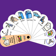 Home School Transition Fan-Hand Fans-Back To School,Calmer Classrooms,Calming & Anxiety,communication,Fans & Visual Prompts,Life Skills,Neuro Diversity,Play Doctors,PSHE,Social Stories & Games & Social Skills,Transitions and Routines-Learning SPACE