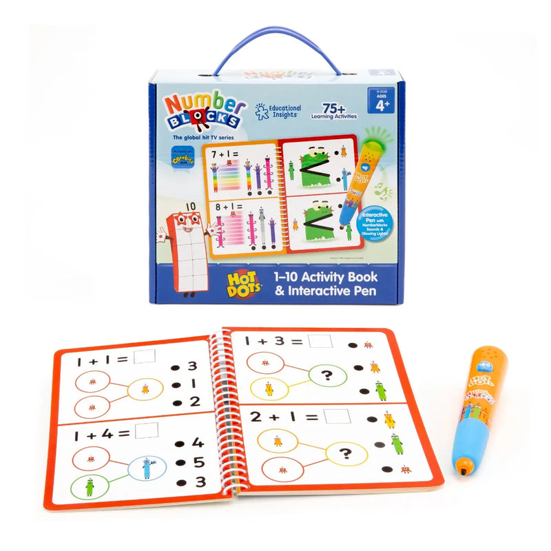 Hot Dots® Numberblocks Activity Book & Interactive Pen, Activity Book 1-10 Learning SPACE