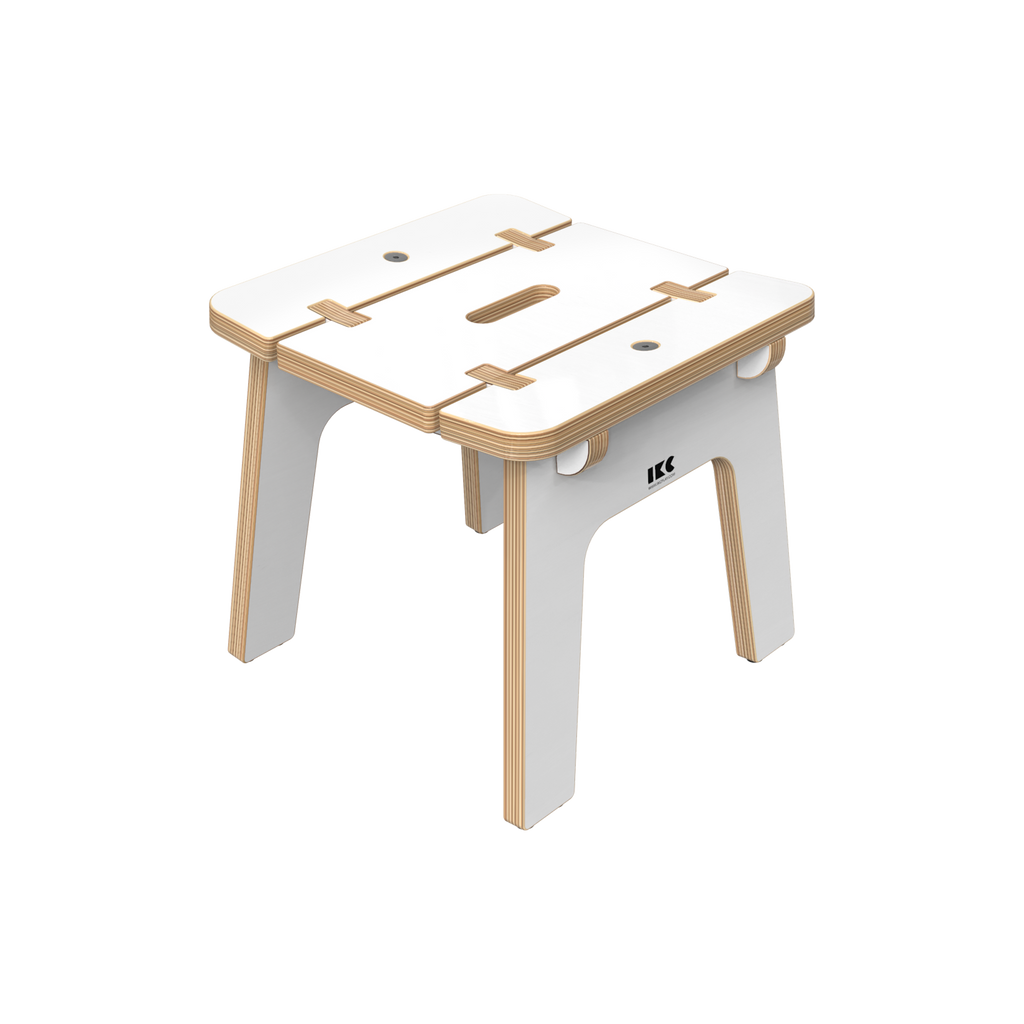 IKC Buxus Wooden Stool-Children's Wooden Seating,Dropship,IKC Furniture,IKC Play,Seating,Toddler Seating-White-PP00730-Learning SPACE