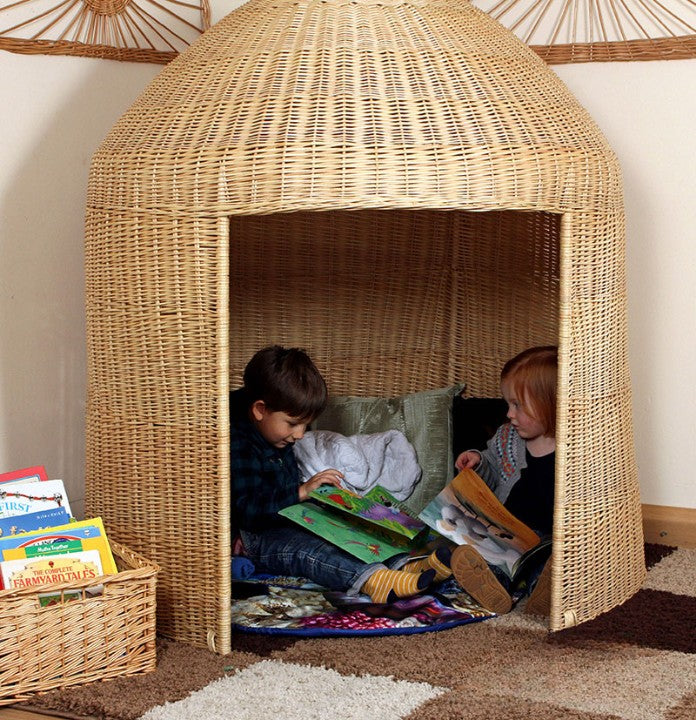 Indoor Wicker Hideout-Cosy Direct,Nooks dens & Reading Areas,Play Dens,Reading Den,Sensory Dens,Wellbeing Furniture,Wicker & Willow Dens-Learning SPACE