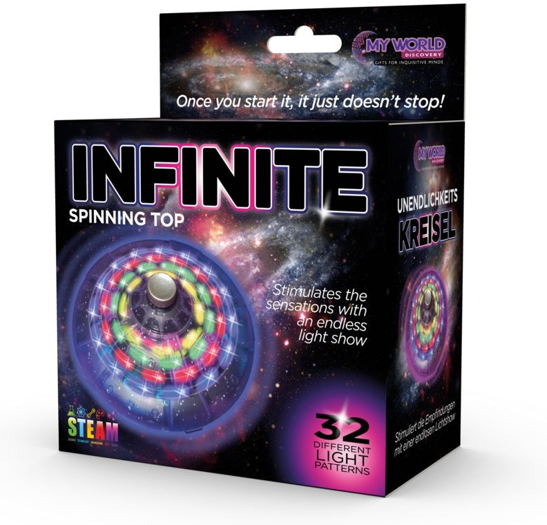 Infinity Spinning Top - Sensory light up toy, Learning SPACE
