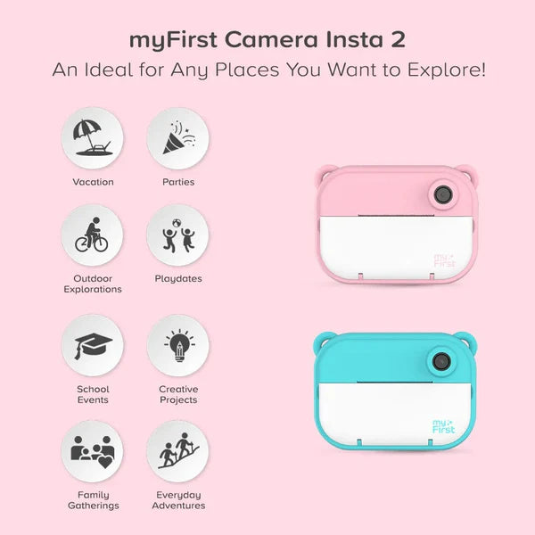 Instant Print Camera | Thermal Printer w/ Paper Refills | myFirst Camera Insta 2, Learning SPACE