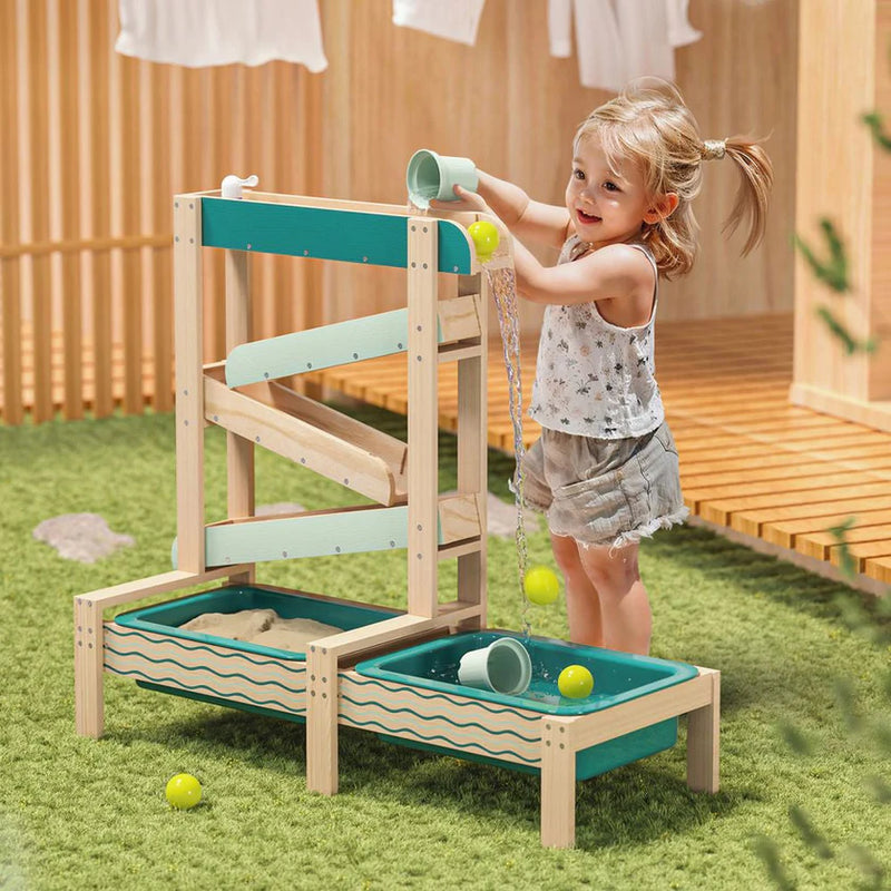 Interactive Wooden Water Track for Kids – Outdoor Play & Learning, Learning SPACE