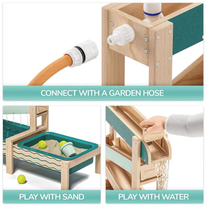 Interactive Wooden Water Track for Kids – Outdoor Play & Learning, Learning SPACE