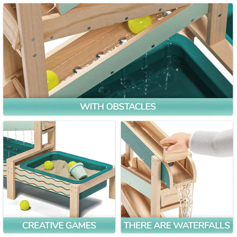 Interactive Wooden Water Track for Kids – Outdoor Play & Learning, Learning SPACE