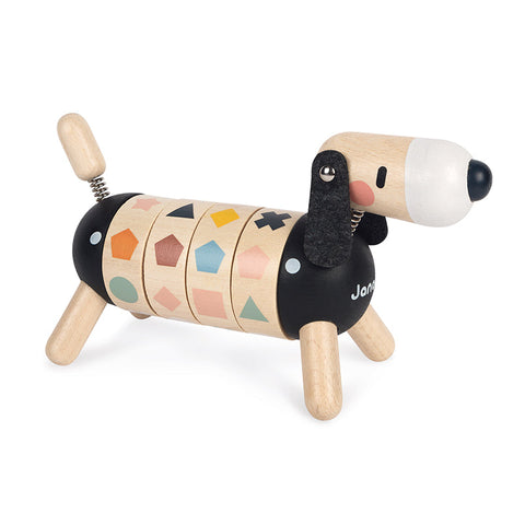 Janod Sweet Cocoon Shapes And Colours Dog-Baby Wooden Toys,Discontinued,Games & Toys,Gifts For 2-3 Years Old,Janod Toys,Shape & Space & Measure,Stacking Toys & Sorting Toys,Wooden Toys-Learning SPACE