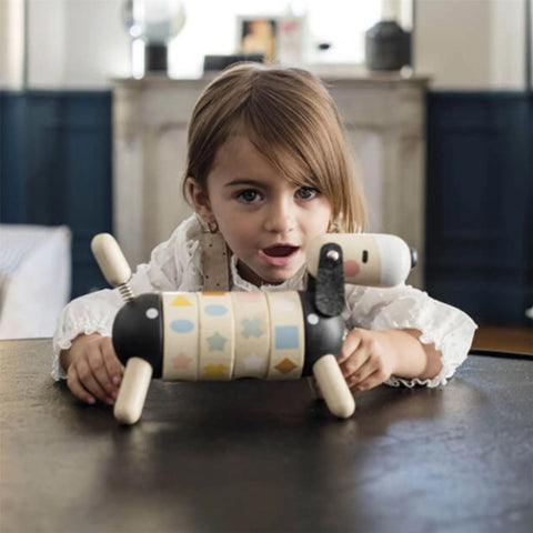 Janod Sweet Cocoon Shapes And Colours Dog-Baby Wooden Toys,Discontinued,Games & Toys,Gifts For 2-3 Years Old,Janod Toys,Shape & Space & Measure,Stacking Toys & Sorting Toys,Wooden Toys-Learning SPACE