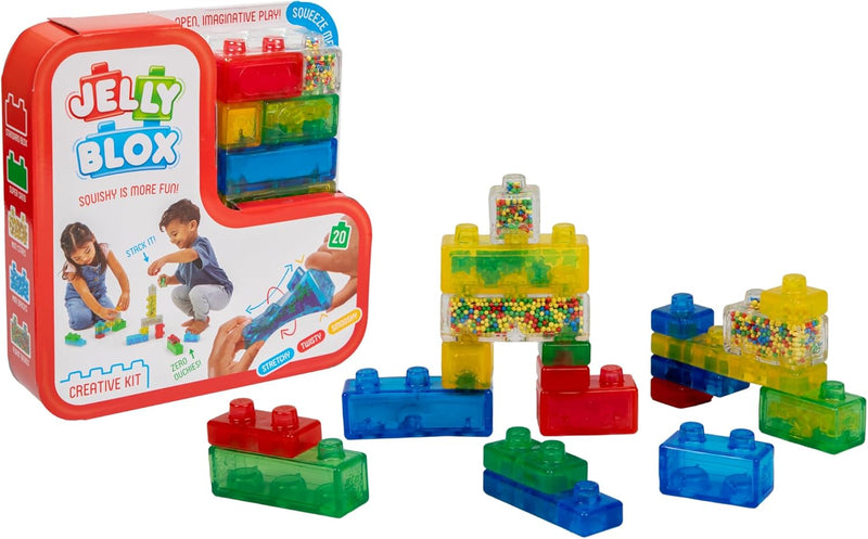 Jelly Blox Creative Kit - Squishing Building Blocks (20 Pieces), Learning SPACE