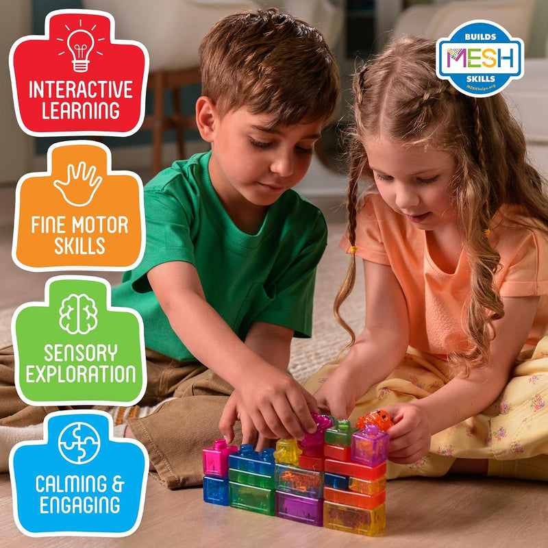 Jelly Blox Stash & Stack Storage Set, Building Toys Learning SPACE