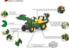 John Deere Toy Tractor With Frontloader & Rear Excavator-Dropship,Early Years. Ride On's. Bikes. Trikes,Farms & Construction,John Deere,Ride & Scoot,Ride Ons-Learning SPACE