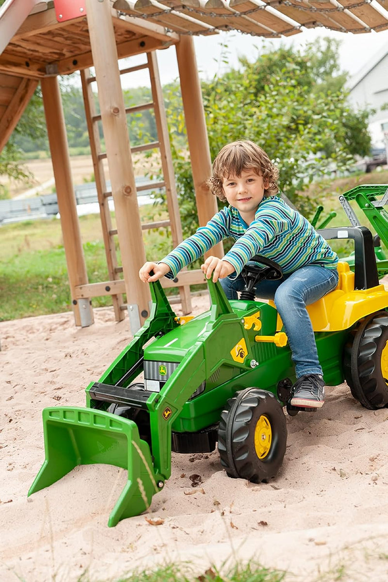John Deere Toy Tractor With Frontloader & Rear Excavator, Learning SPACE