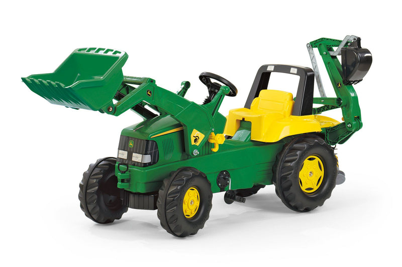 John Deere Toy Tractor With Frontloader & Rear Excavator, Learning SPACE