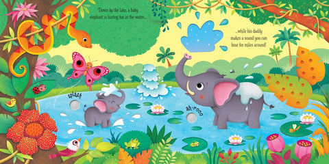 Jungle Sounds - Noisy Book-AllSensory,Baby Books & Posters,Baby Musical Toys,Baby Sensory Toys,Calming & Anxiety,Early Years Books & Posters,Early Years Literacy,Music,Sensory Seeking,Sound Equipment,Stock,Usborne Books-Learning SPACE