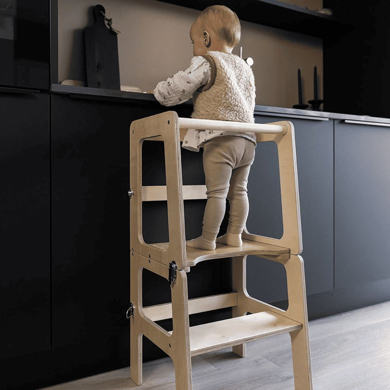 Kitchen Helper Tower 2 in 1 Unit - Folding Table/Chair, Furniture Learning SPACE