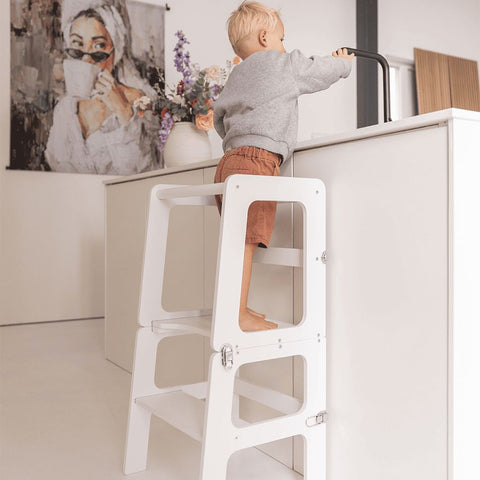 Kitchen Helper Tower 2 in 1 Unit - Folding Table/Chair-Furniture-Chairs,Kitchen Aid,Monkey Gym,Tables-Learning SPACE