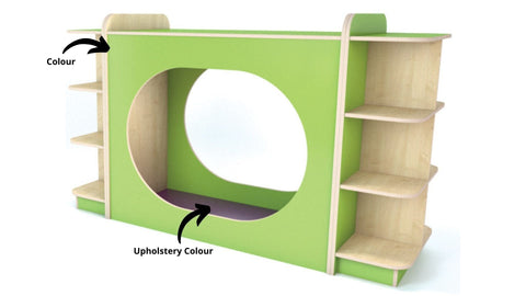 KubbyClass® Hideaway Double Play Nook & Bookcase-Dropship,Furniture,Library Furniture,Nooks,Nooks dens & Reading Areas,Wellbeing Furniture,Willowbrook-Learning SPACE
