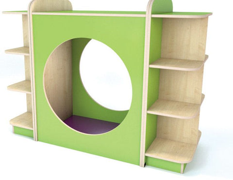 KubbyClass® Hideaway Nook and Bookcase - Set L-Early Education & Smart Toys-Nooks,Nooks dens & Reading Areas,Wellbeing Furniture,Willowbrook-Lime-Violet-KCSETL-Lime-Violet-Learning SPACE