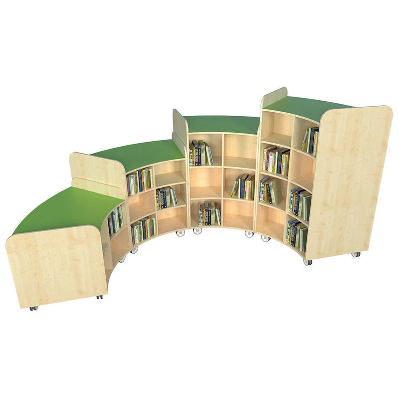 KubbyClass® Junior Curved Bookcase - Set Q, Learning SPACE