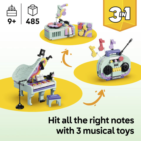 LEGO® (31392) 3-in-1 Music Decor Piano with Cat, Activity Toys Learning SPACE
