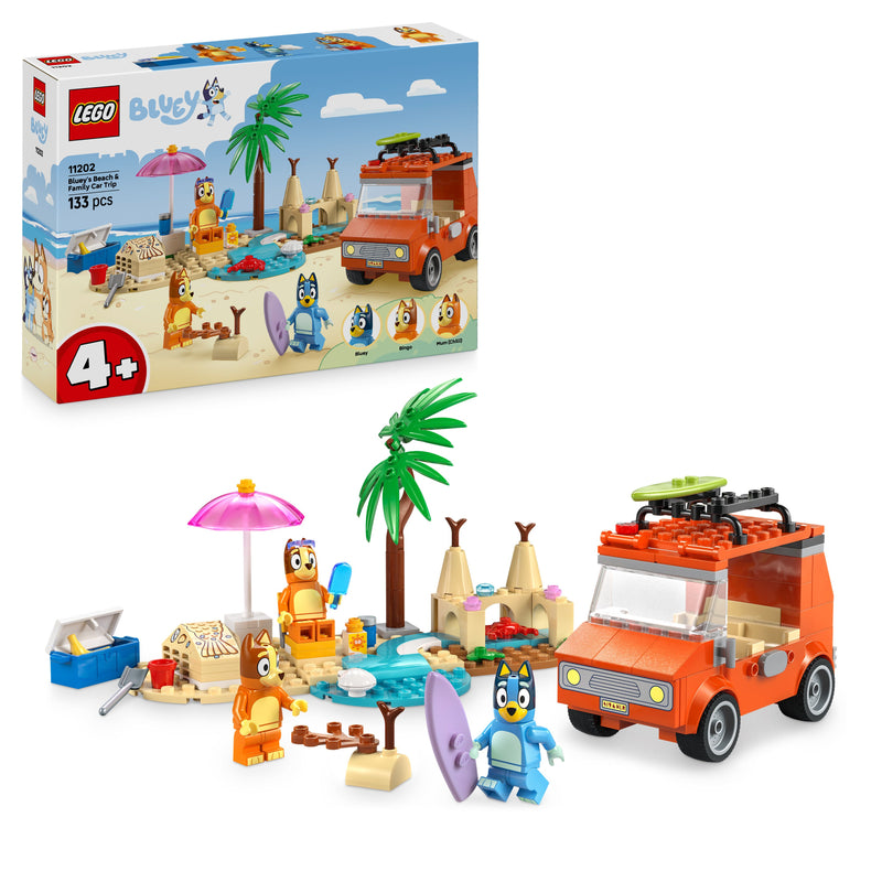 LEGO® (11202) Bluey - Bluey's Beach & Family Car Trip, Learning SPACE