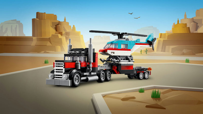 LEGO® Creator Flatbed Truck with Helicopter toy, Learning SPACE