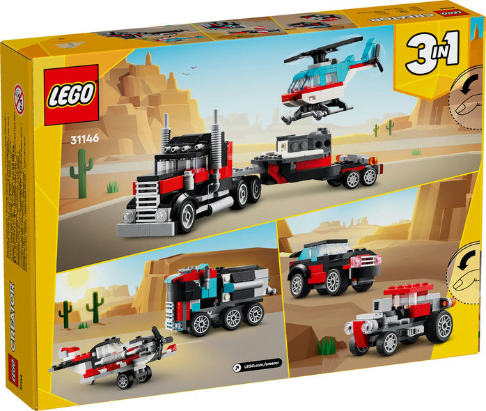 LEGO® Creator Flatbed Truck with Helicopter toy, Learning SPACE