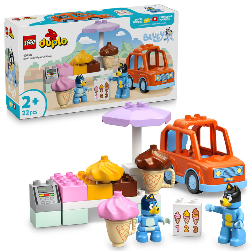 LEGO® DUPLO (10458) Bluey - Ice Cream Trip with Bluey, Learning SPACE